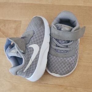 Nike Gray Mesh Kids Sneakers with White Swoosh